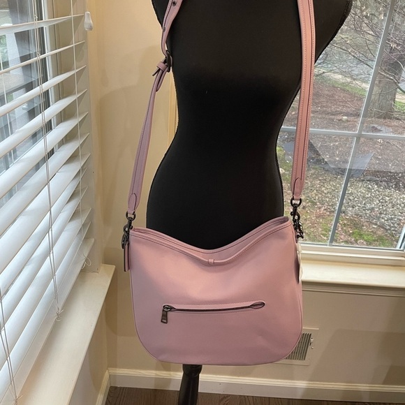 COACH Women's Soft Tabby Leather Hobo Shoulder Bag crossbody purple minimalist - Picture 4 of 15